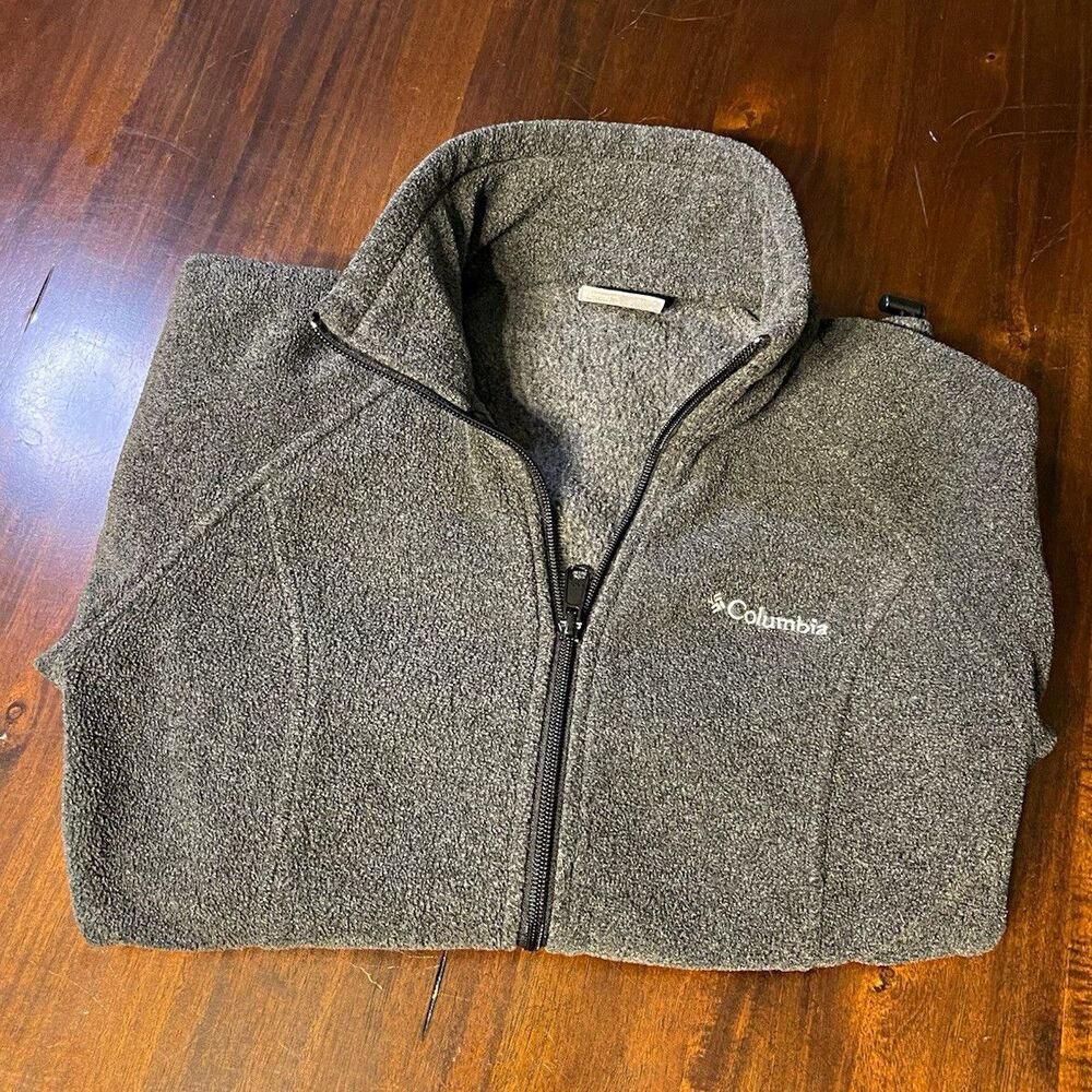 Columbia Women’s Gray Full Zip Fleece Jacket Stand-Up Collar Sz S